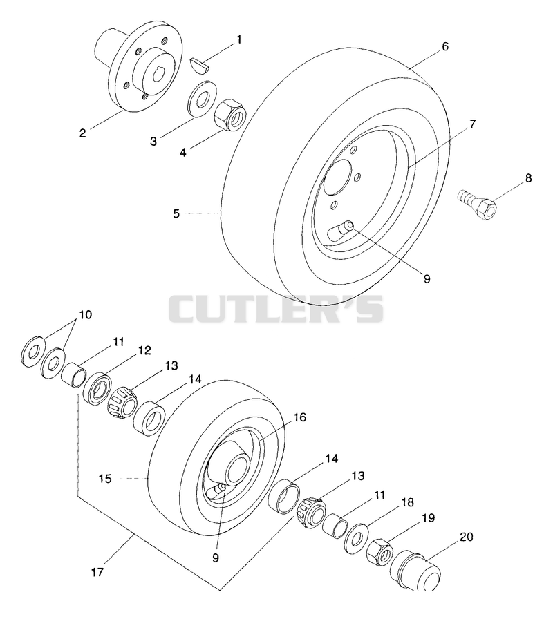 FRONT AND REAR WHEELS
