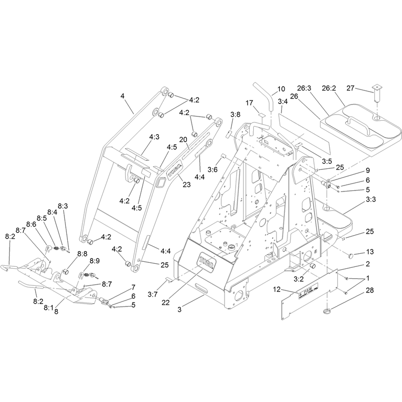 Frame and Loader Arm Assembly