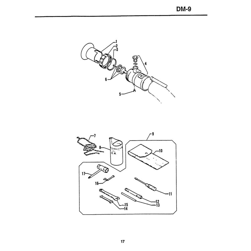 Nozzle Asy, Misting Includes Items 1-4 &6