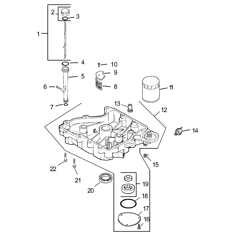 Oil Pan and Lubrication Assembly Kohler CV493S-27529