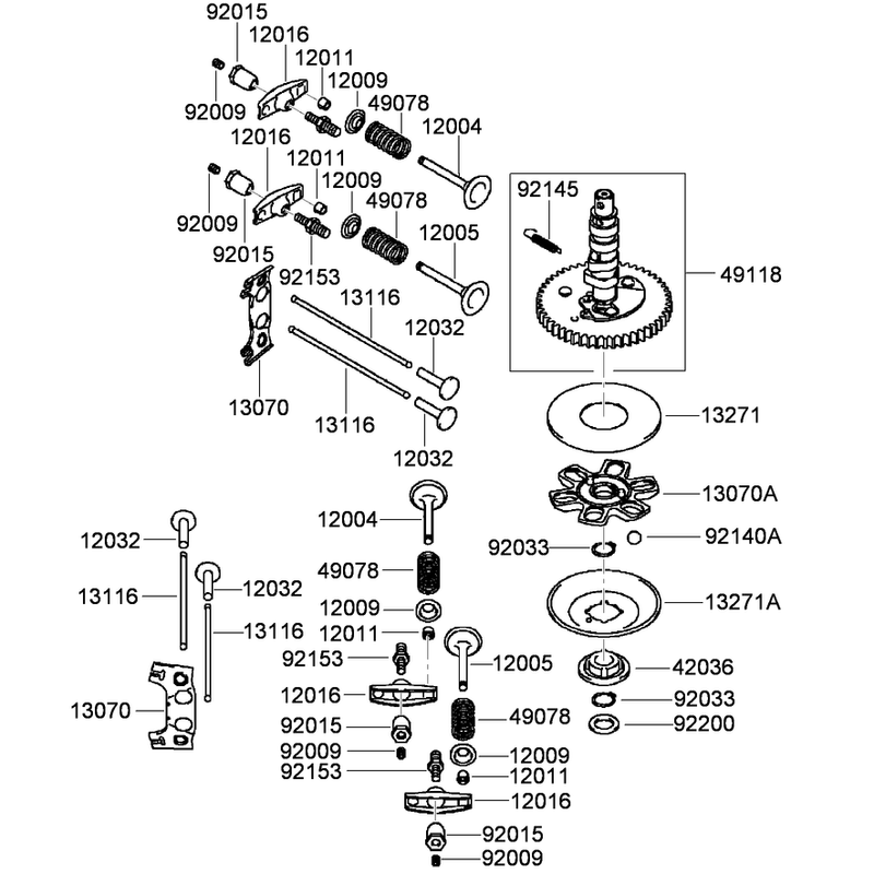 Valve and Camshaft Assembly  Kawasaki FH541V-ES23