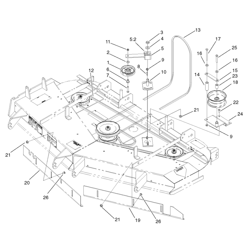 Deck Belt and Idler Arm Assembly
