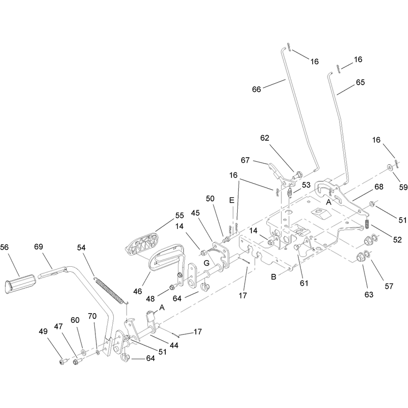 Brake and Traction Pedal Assembly
