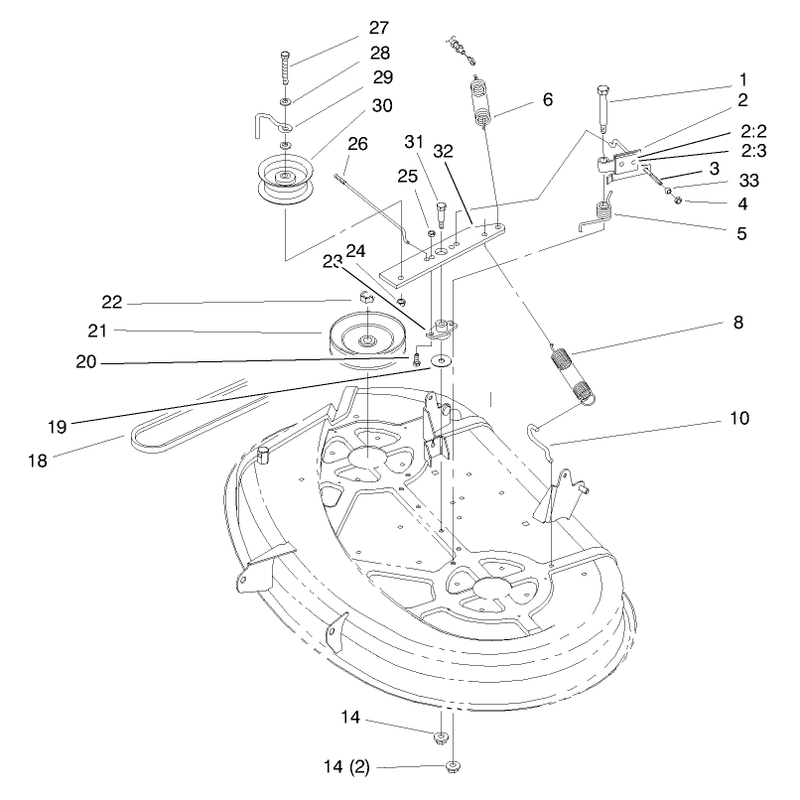 Pulley and Belt Assembly 38in Cutting Unit