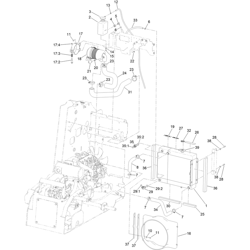 Radiator and Air Cleaner Assembly