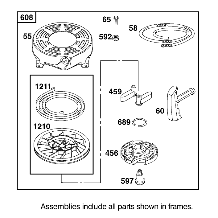 Starter Assembly Briggs and Stratton Model 12F802-1770-B1