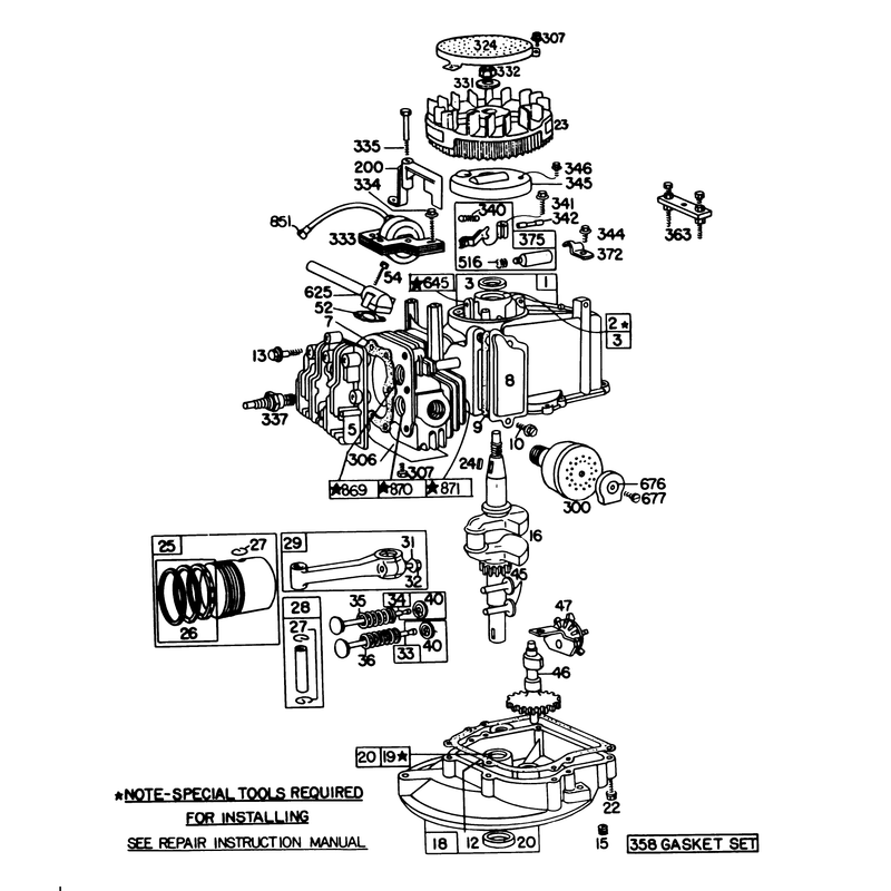 Engine Briggs and Stratton Model 92908-1956-01