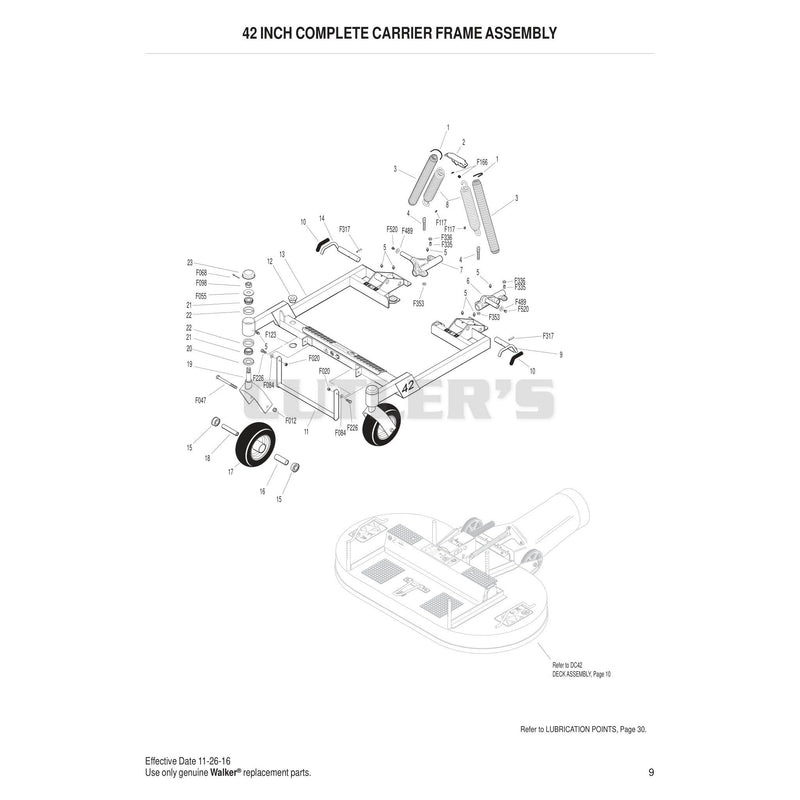 42 Inch Complete Carrier Frame Assembly