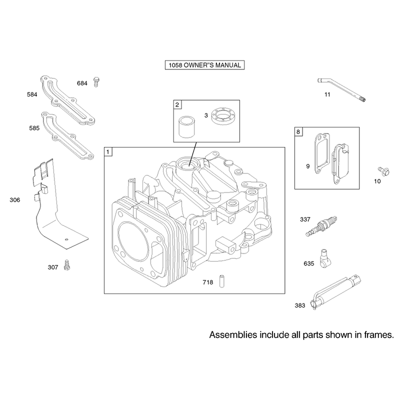 Cylinder Assembly Briggs and Stratton Model 122607-0116-E1