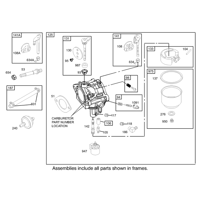 Carburetor Assembly Briggs and Stratton 280H07-0166-E1