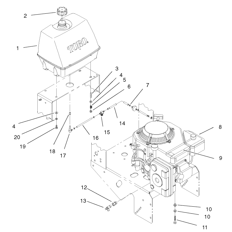 Engine and Fuel System Assembly