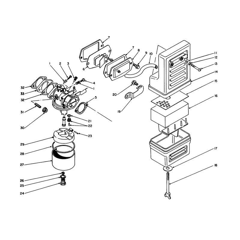Air Cleaner and Carburetor Assembly