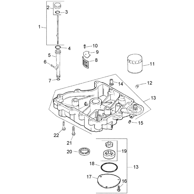 Oil Pan Lubrication Assembly Kohler CV15T-41624