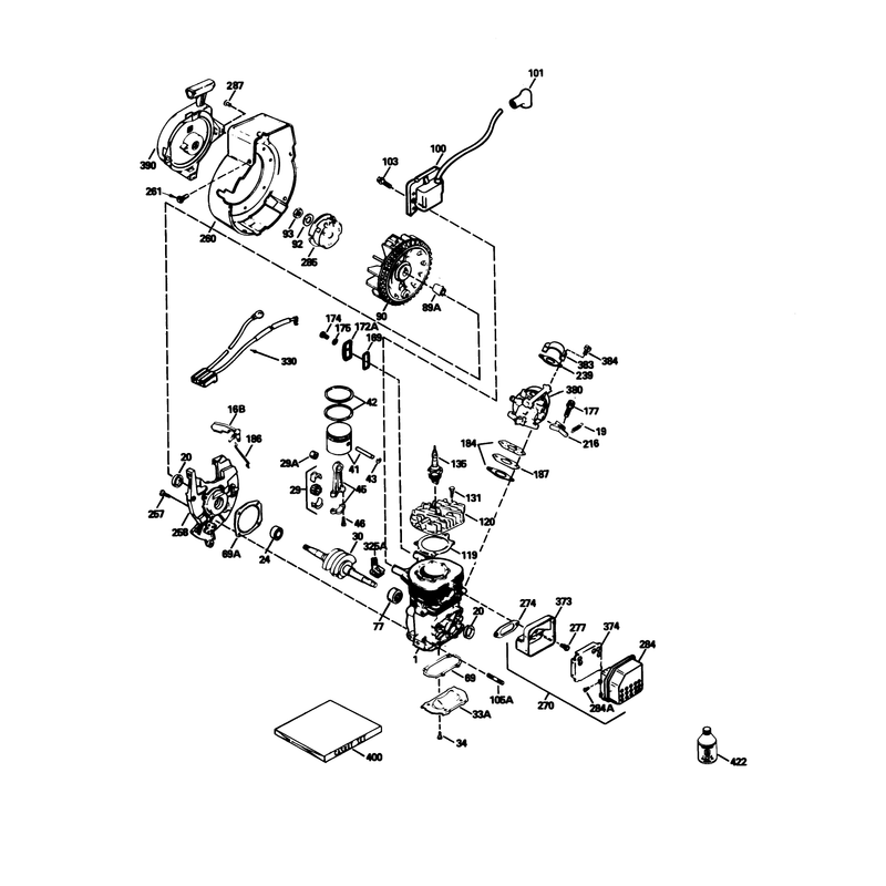 Engine Tecumseh Model No. Hsk600 Type 1681p (model No. 38196 Only)