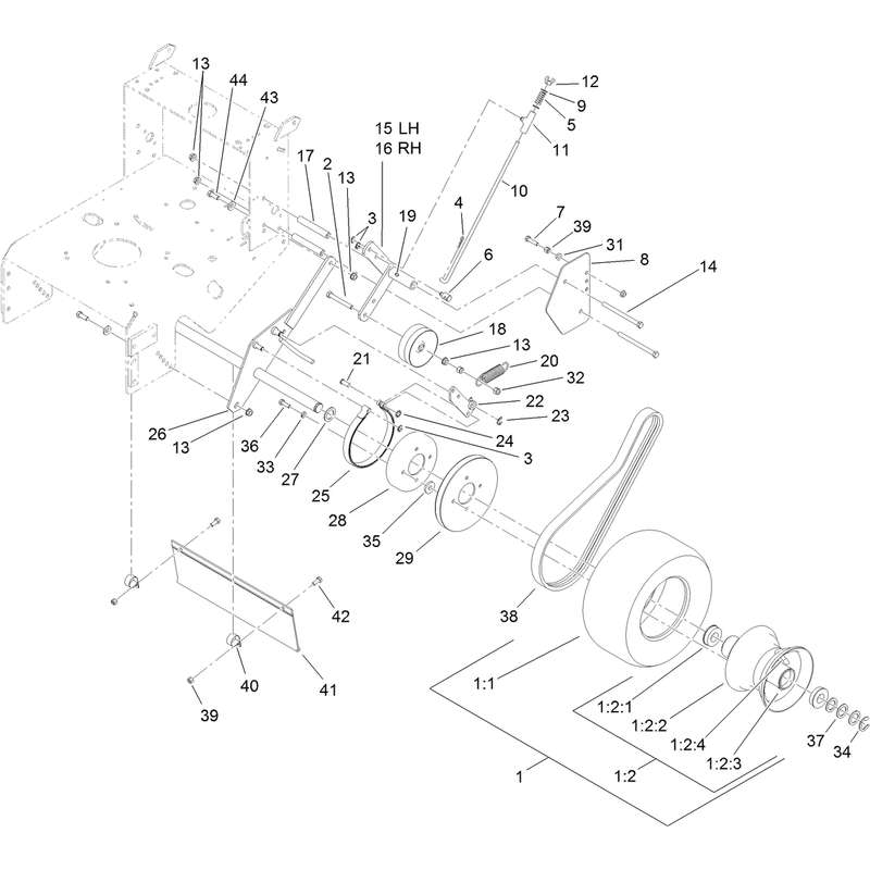 Drive Wheel and Brake Assembly