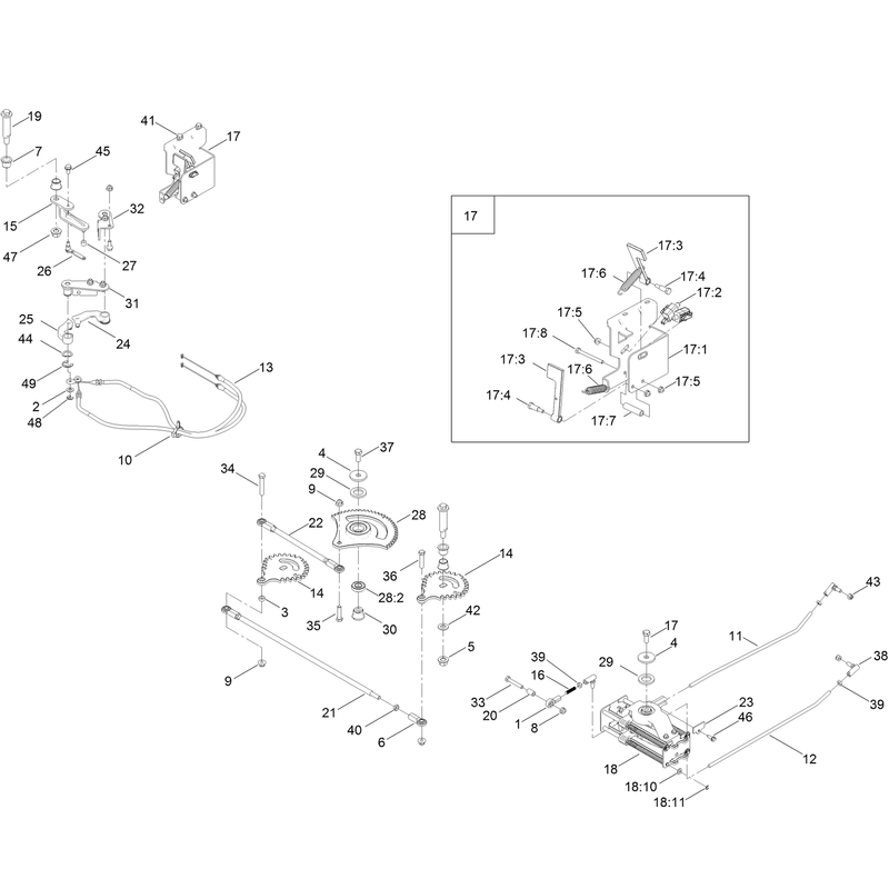 Steering Gear and Cable Assembly
