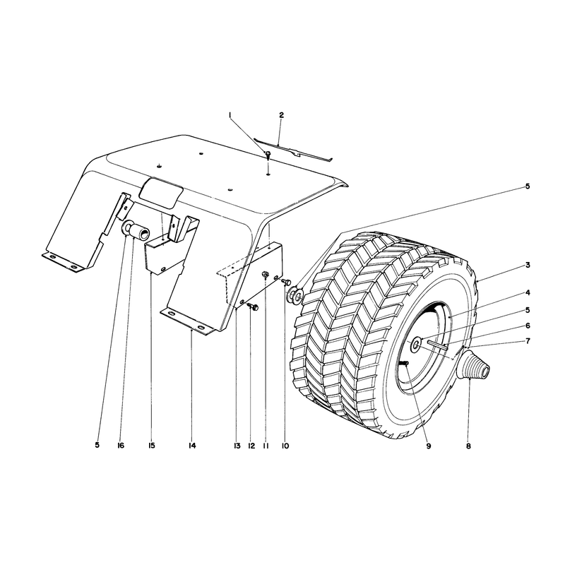 Rear Tire And Fender Assembly