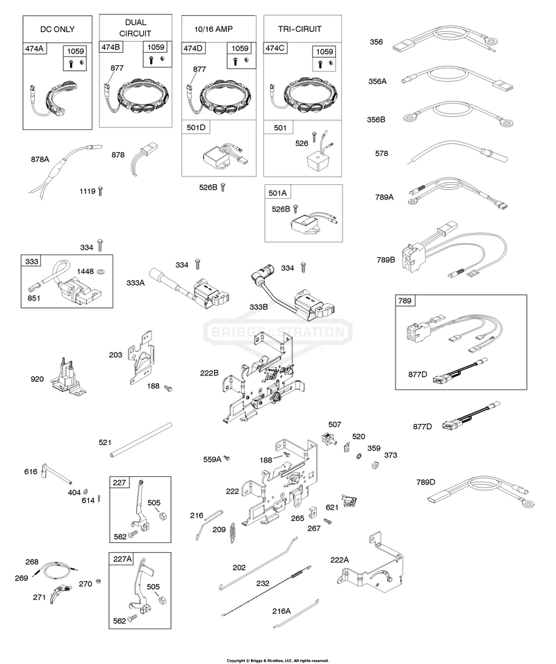 Alternator, Controls, Governor Spring, Ignition