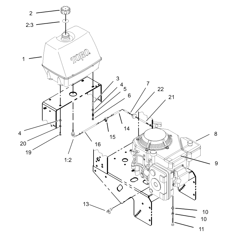 Engine and Fuel System Assembly