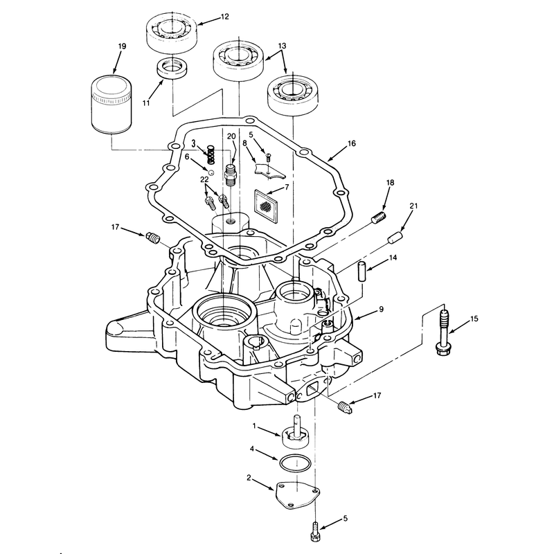 14hp Engine Oil Base and Pump Assembly