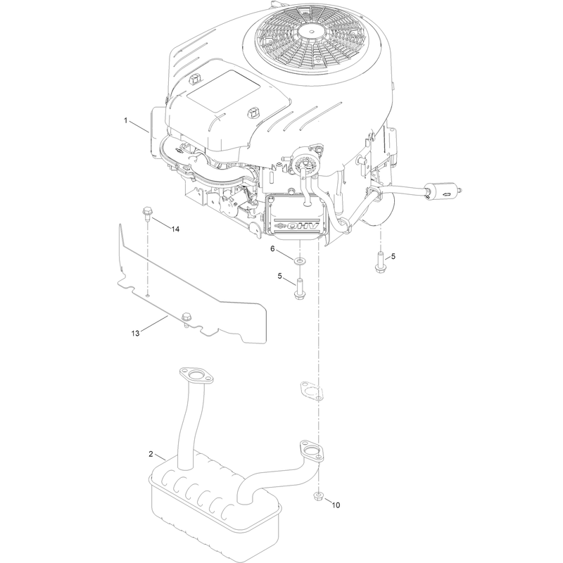 Engine and Muffler Assembly