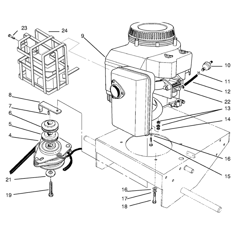 Engine and Clutch Assembly
