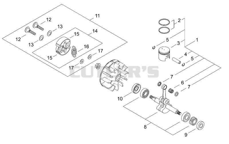 Clutch Shoe, Piston