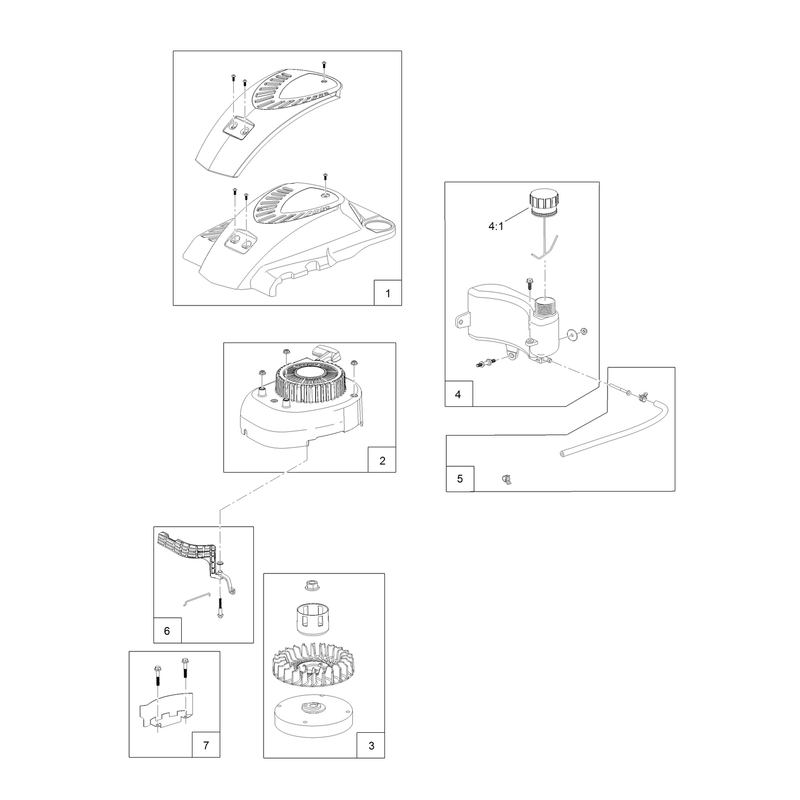 Shroud Flywheel and Fuel Tank Assembly