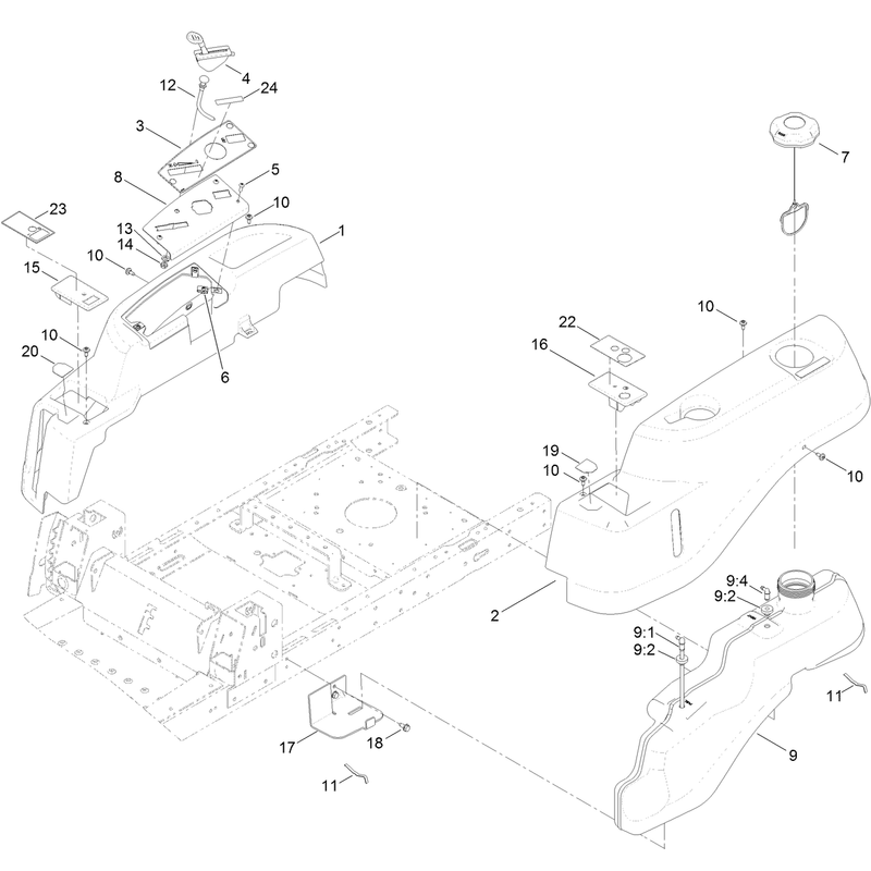 Body Styling and Fuel Tank Assembly