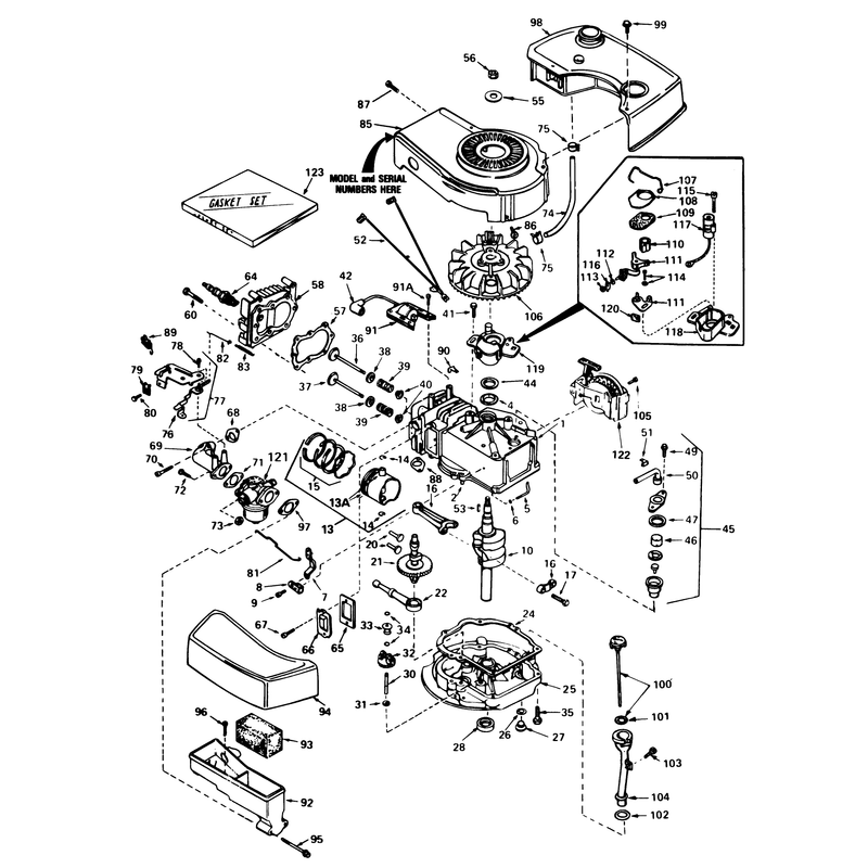 Engine Tecumseh Model No Tnt 100-10070d