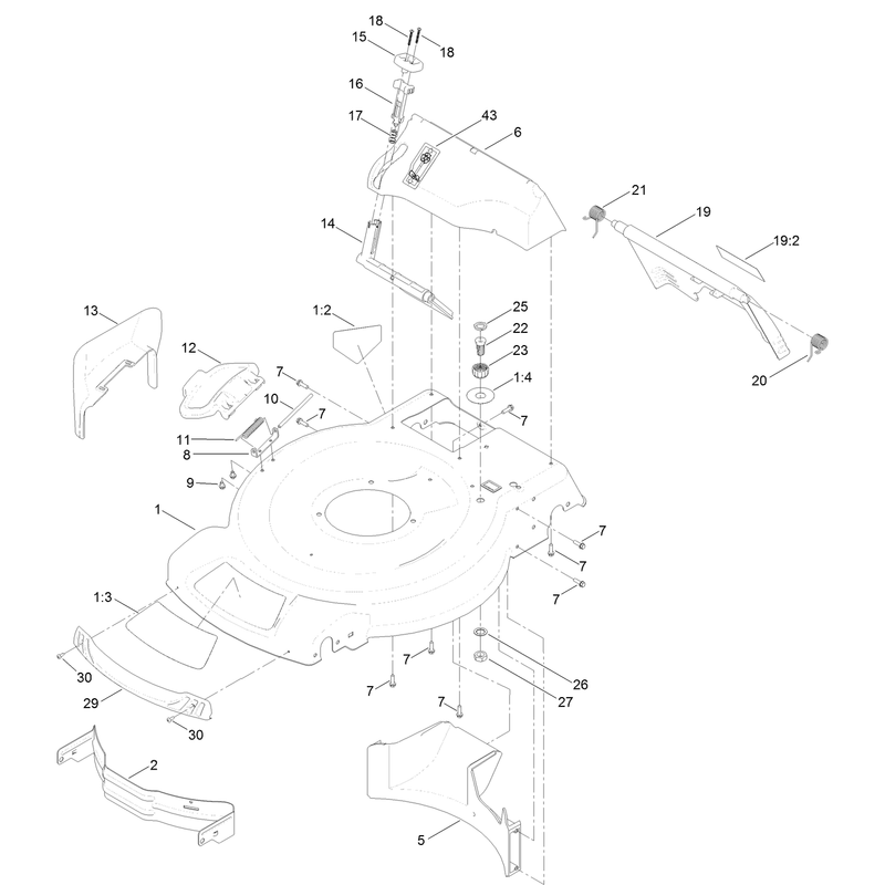 Deck Side Chute and Rear Door Assembly