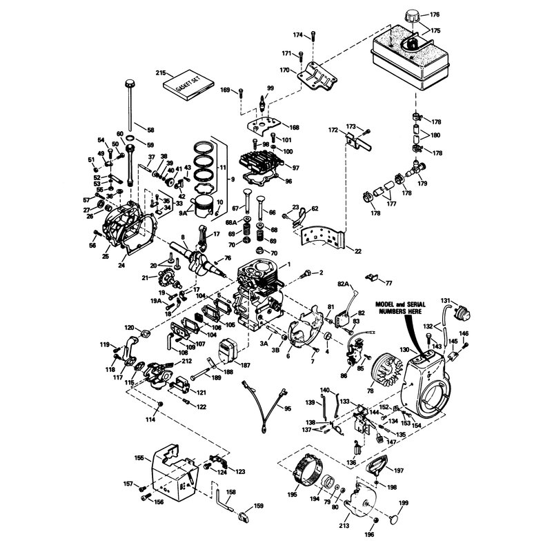 Engine Tecumseh Model No. Hm80-155386p