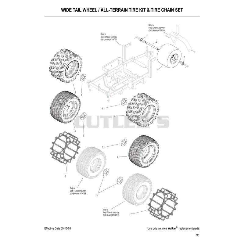 Wide Tail Wheel All Terrain Tire Kit