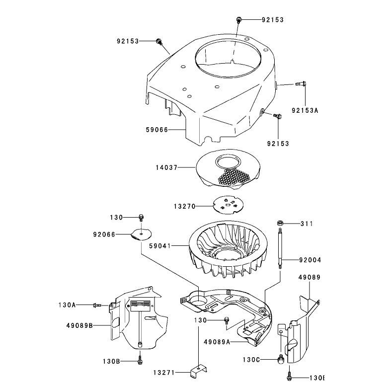Cooling Equipment Assembly Kawasaki FH451V-AS11
