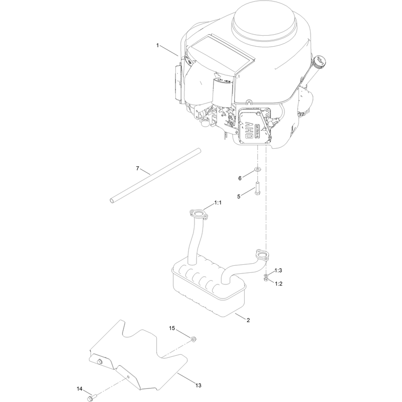 Engine and Muffler Assembly