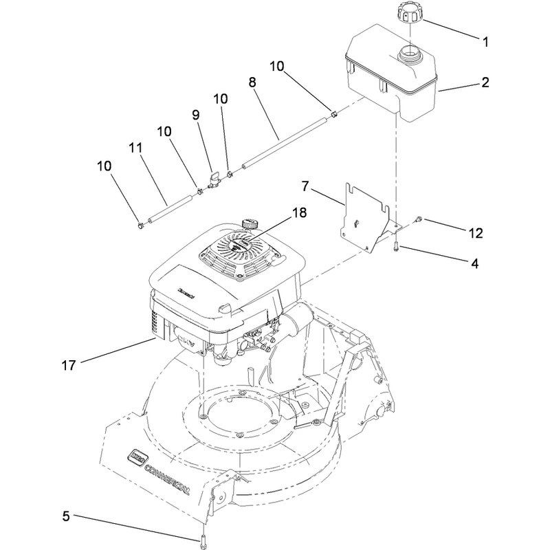 Engine and Fuel Tank Assembly