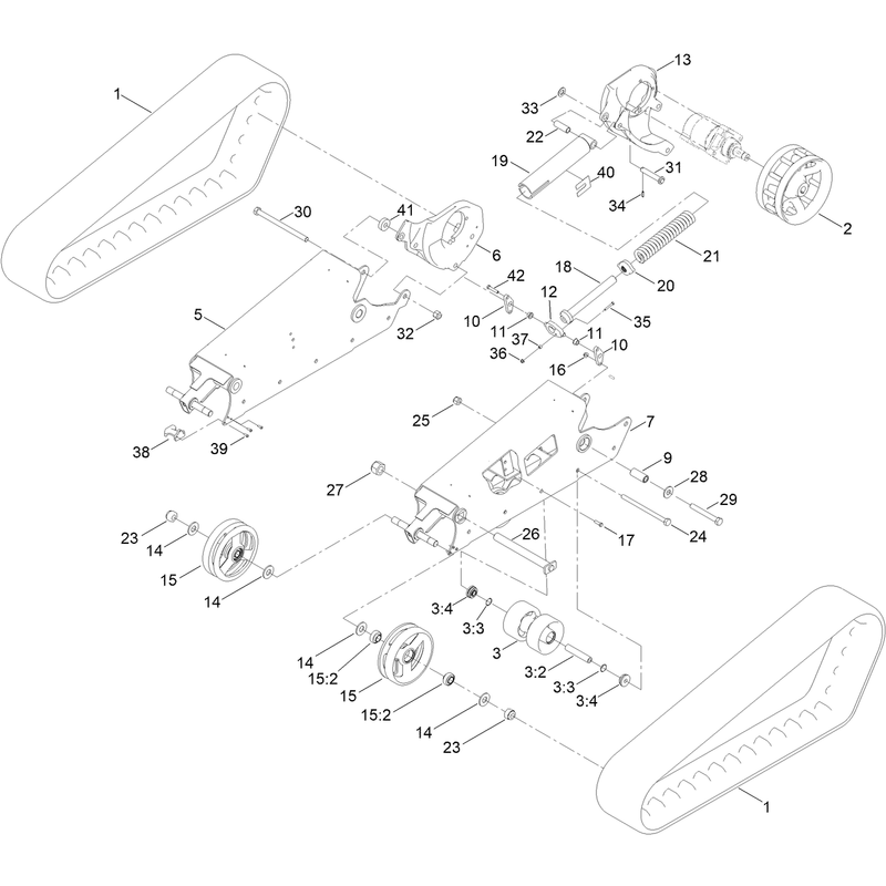 Track Drive Wheel and Tensioner Assembly