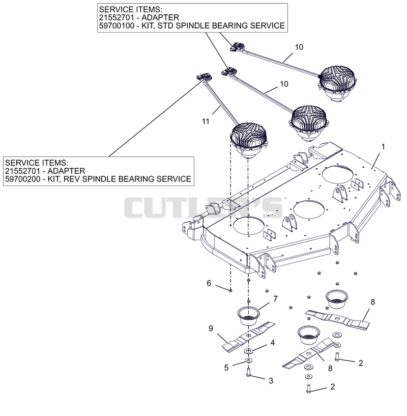 Deck, Blades and Spindle Motors - 48" - RD