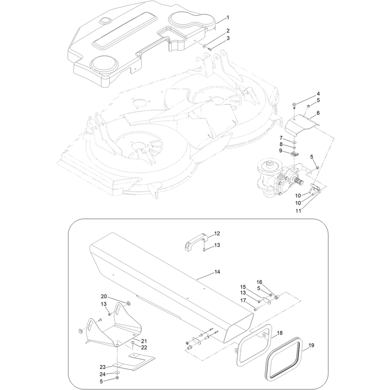 Cutting Deck Cover and Chute Assembly