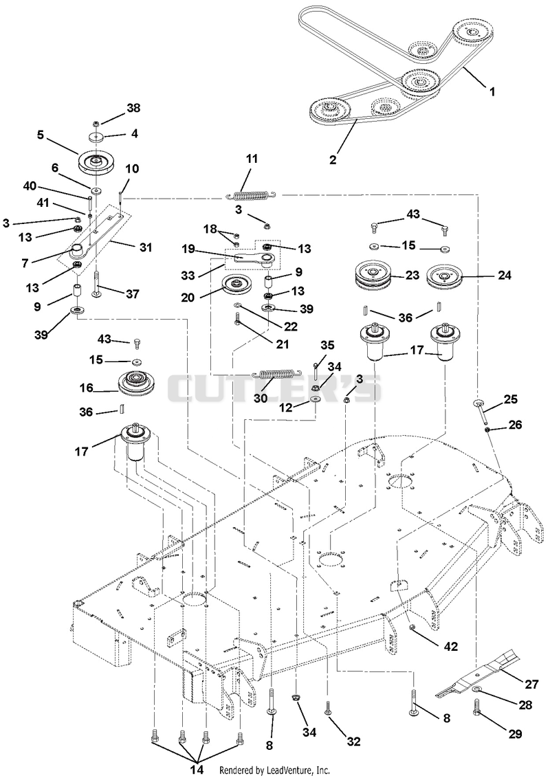 Belts, Spindles, Idlers And Mower Blades