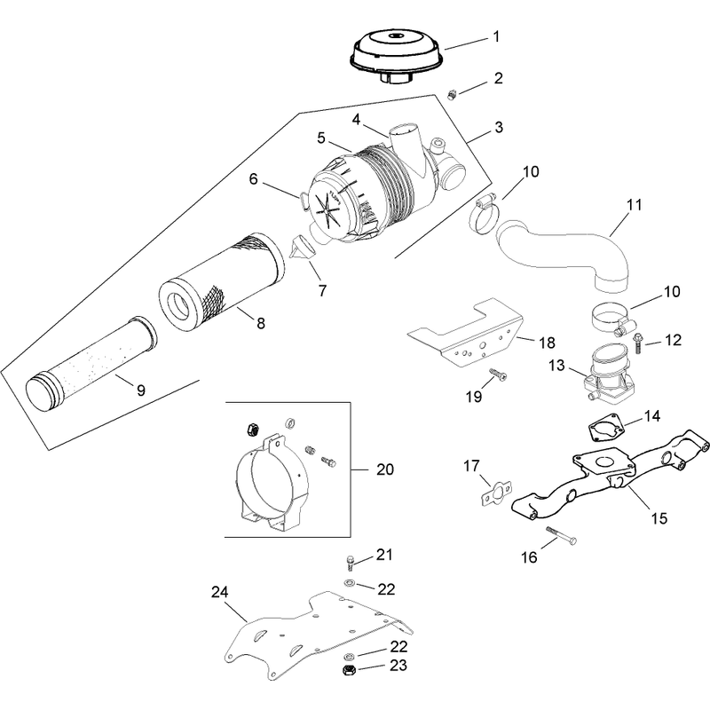 Air Intake Filtration Assembly Kohler CH740-0075