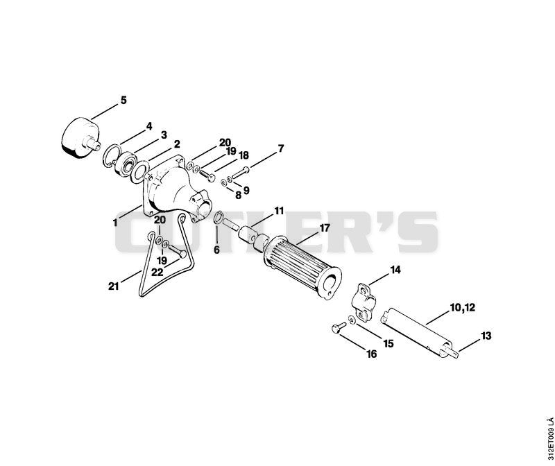 Clutch housing, Drive tube assembly