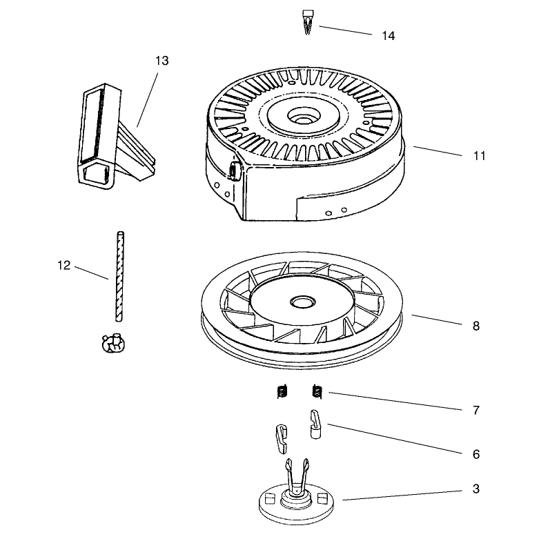 Recoil Starter Assembly No. 590743 (optional)