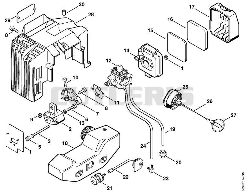 Air filter, Fuel tank