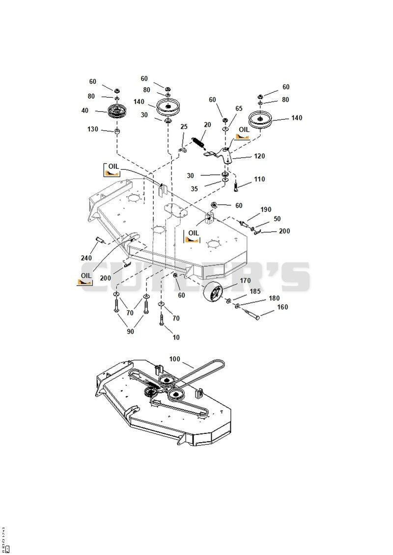 52" Mower Deck - Clutch & Support