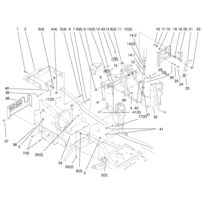Steering Tower and Fuel Tank Suppports Assembly