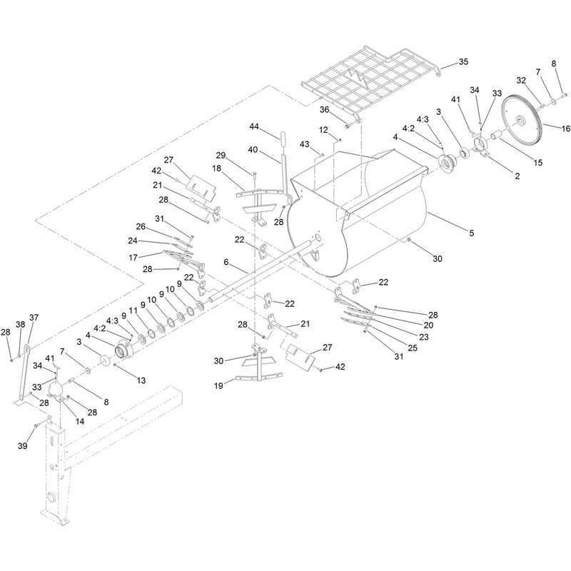 Drum Paddle and Bearing Assembly
