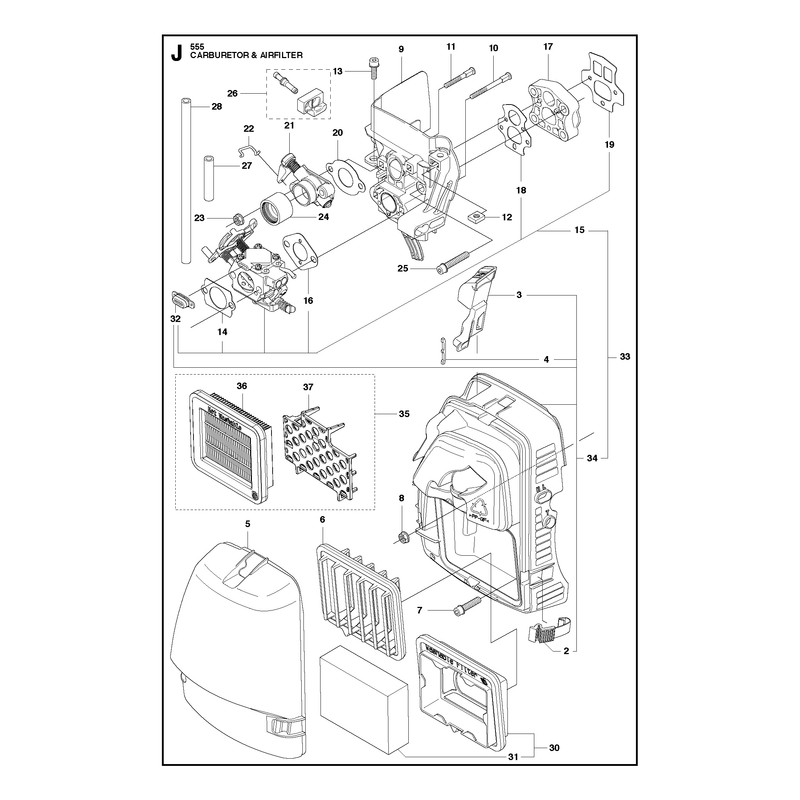 CARBURETOR AND AIR FILTER
