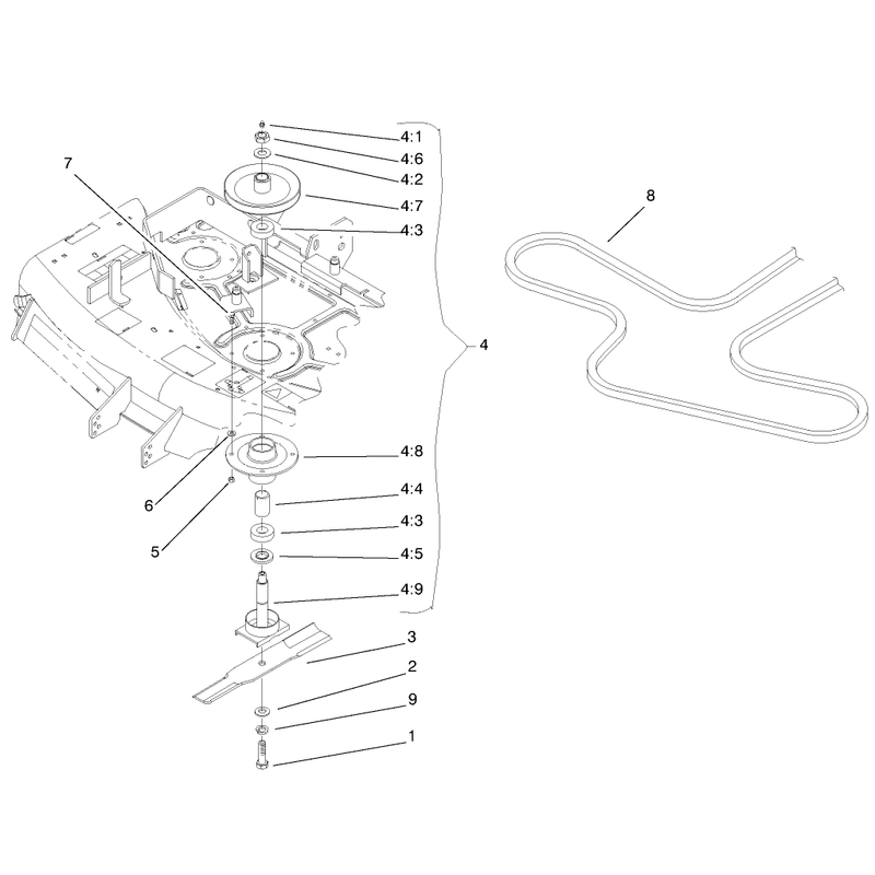 Blade Spindle and Belt Assembly