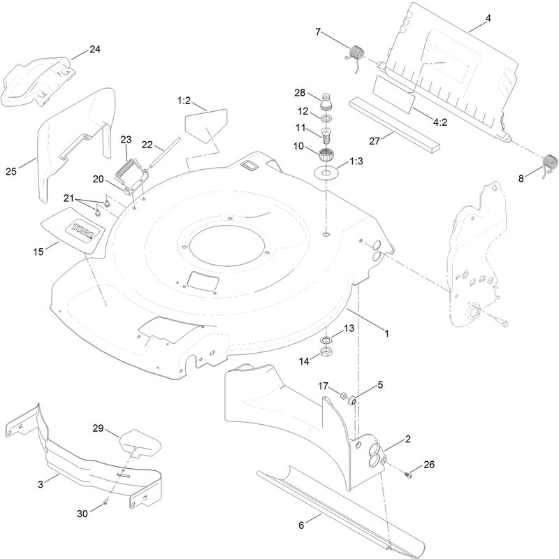 Housing and Rear Deflector Assembly